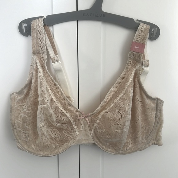 CACIQUE Women’s Full Coverage Bra with Lace Underwire Plus Size 38D NWT - Picture 4 of 6